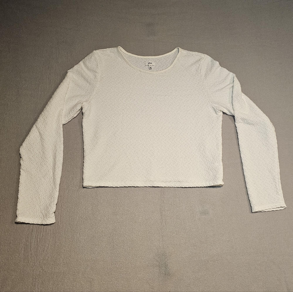 Aerie Elegant White Textured Women's Top Size‎ XL
